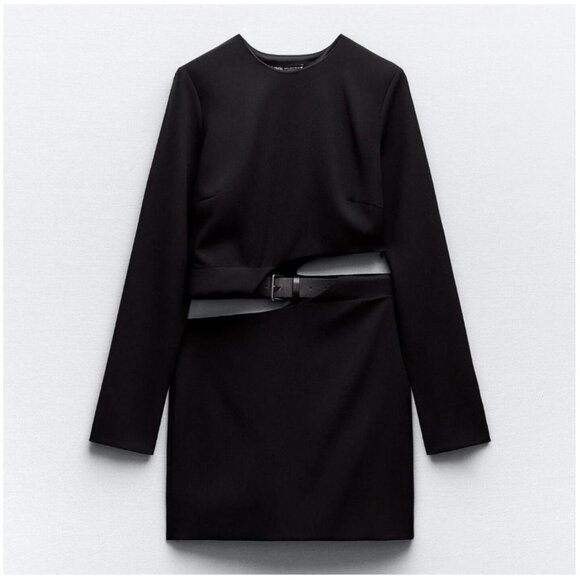 NWT - Zara Belted Cut Out Dress - Size M - Picture 1 of 5